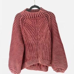 Free People Sweetheart Mock Neck Sweater Garnet Grotto